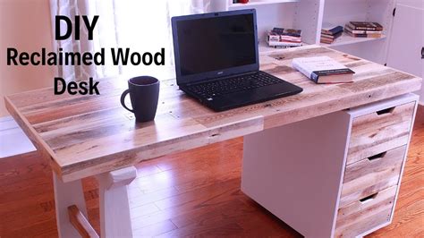 Diy Desk With Hidden Laptop Storage Using Reclaimed Pallet Wood How