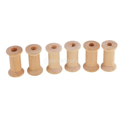 100 Pieces Blank Wooden Empty Spools For Wire Thread Bobbins Cord Coils
