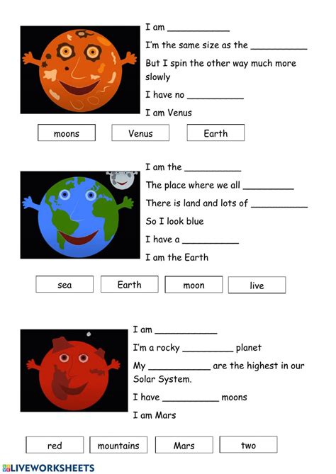 The Solar System Song Interactive Worksheet