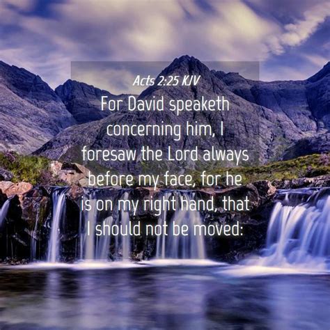 Acts 225 Kjv For David Speaketh Concerning Him I Foresaw The