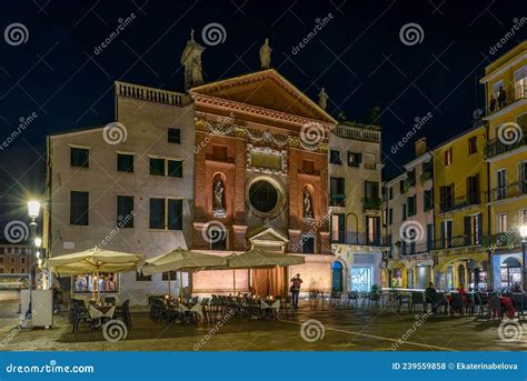 Piazza Dei Signori And Church Of St Clement In Padua Padova Veneto Italy Editorial Stock