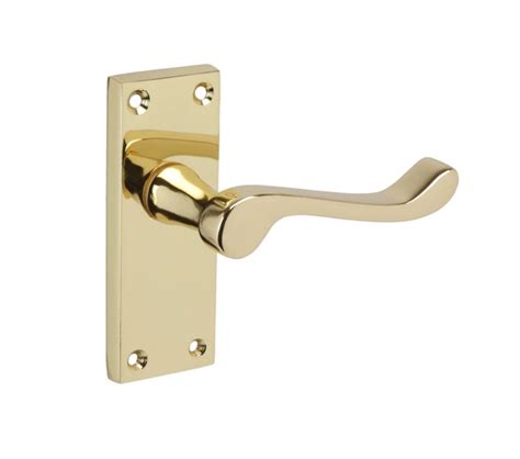 Access Hardware M Series Victorian Scroll Door Handles Polished Brass