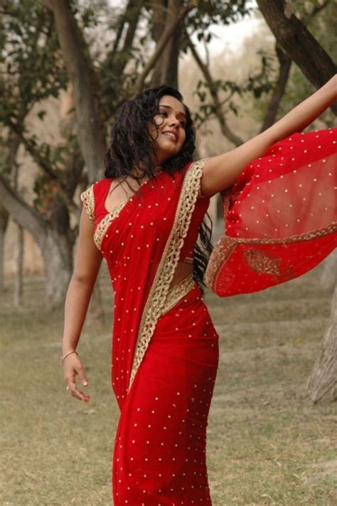 Ananya Stills In Red Saree Tollywood Stars