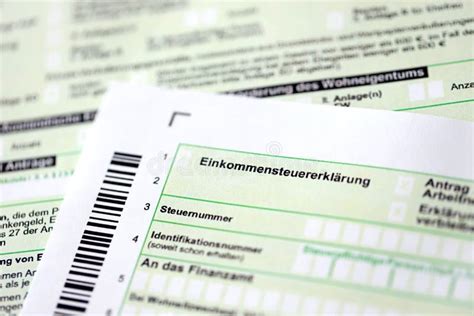 German Annual Income Tax Return Declaration Form For 2022 Year Close Up