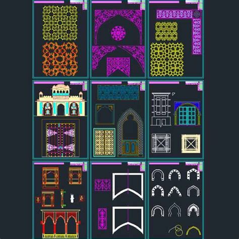 AutoCad Collection Of Islamic Decoration Pieces Collection Autocad Architecture Drawing