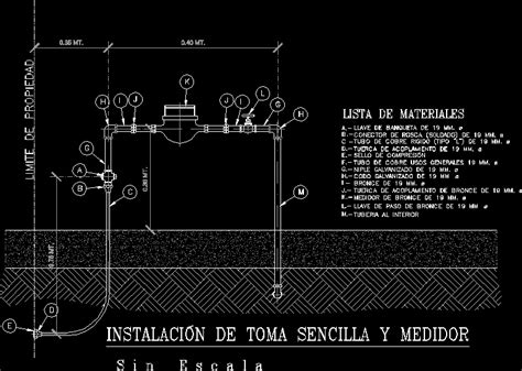 Detail Simple Water Tap And Meter Dwg Section For Autocad • Designs Cad