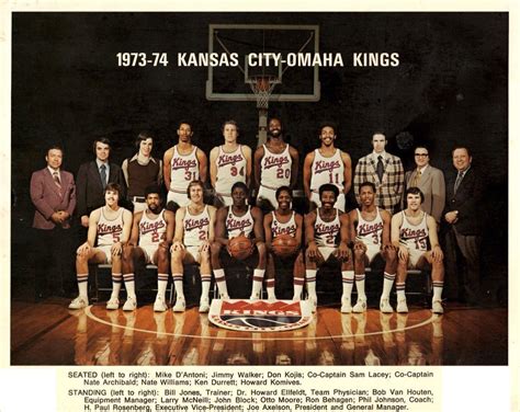 1973 74 Kansas City Omaha Kings 8x10 Team Photo Basketball Picture Nba