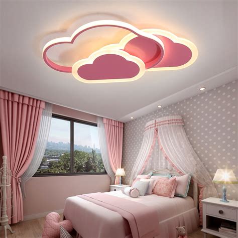 A happy childhood for boys and girls. Modern Pink Cloud Baby Kids Ceiling Light Ceiling Lamps ...