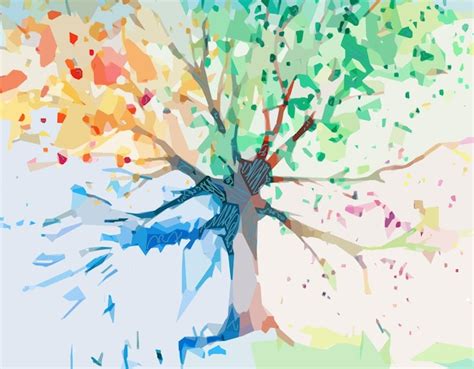 Premium Photo Abstract Colorful Tree Paint Splatter Illustration