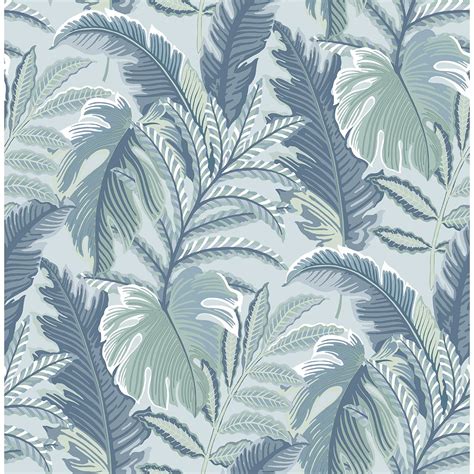 2861 25758 Verdant Blue Botanical Wallpaper By A Street Prints