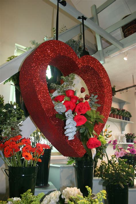 Hilary West Florist Hanging Heart Vm Shelf Shop Window Displays Store