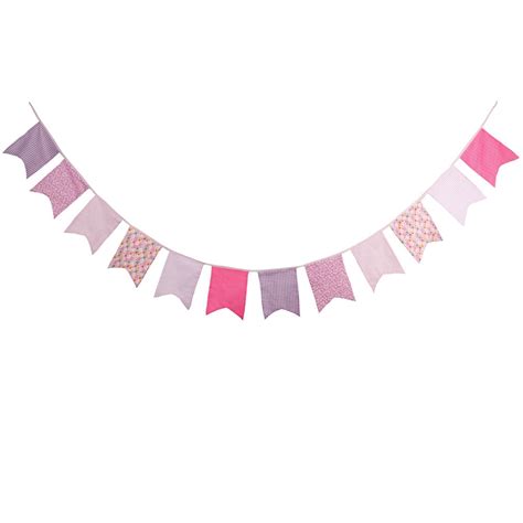 1pcs 31m Beautiful Pink Cotton Bunting Banners Girl Children Birthday