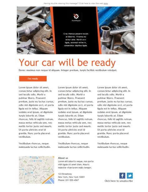 Comprehensive source of daily automotive news releases from key stakeholders including all major automakers, truck makers and suppliers. Automotive Repair - Email template free for download