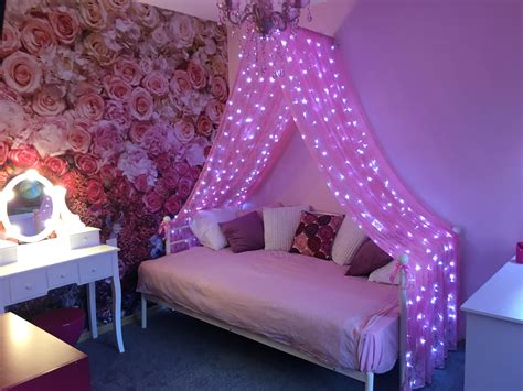 Great savings & free delivery / collection on many items. Girl canopy bed idea with lights | Girls bed canopy, Girls ...