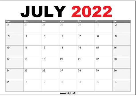 July 2022 Calendar Us Printable Calendars Printable Free