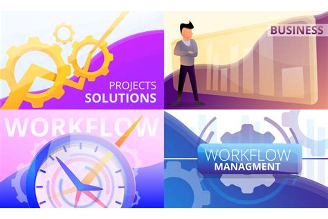 Workflow Management Banner Set Graphic By Nsit0108 · Creative Fabrica