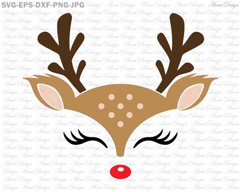 Cute Reindeer Face Svg Reindeer Face Svg Christmas Svg | Etsy