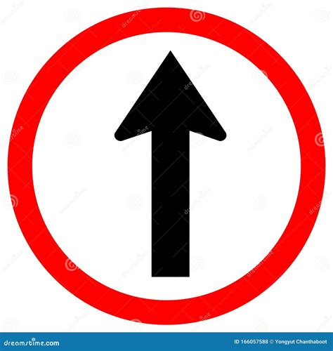 Go Straight Traffic Signvector Illustration Isolate On White