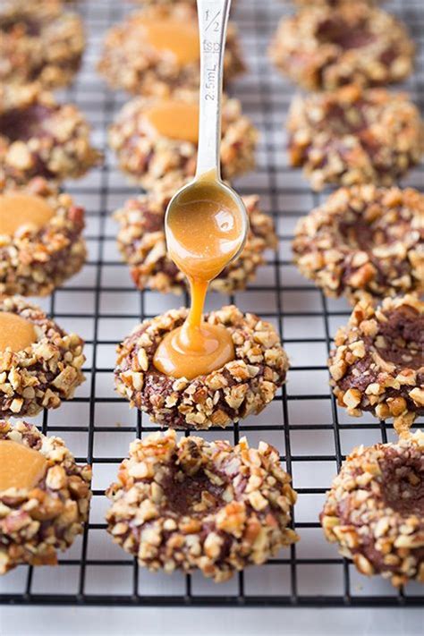 Salted Caramel Turtle Thumbprint Cookies Via Tumblr Food Sweets