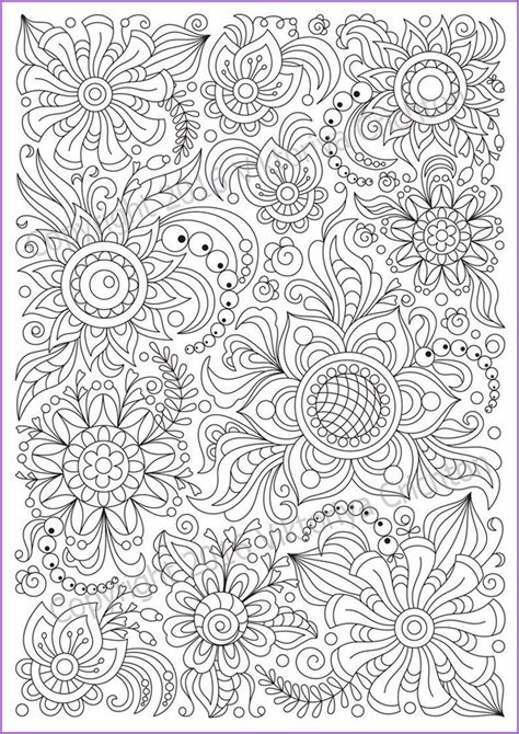 Tangle pattern printable string, pdf. Сoloring page doodle flowers printable zen doodle PDF | Etsy in 2021 | Mandala coloring pages ...