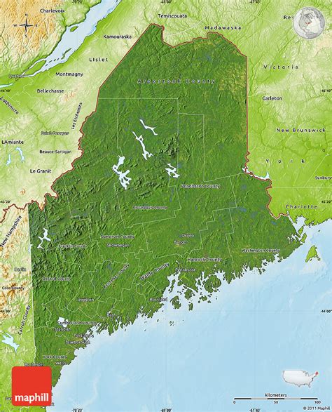 Satellite Map Of Maine Time Zones Map