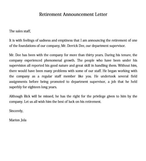 Retirement Letter And How To Make It Amazed The Reader Mous Syusa