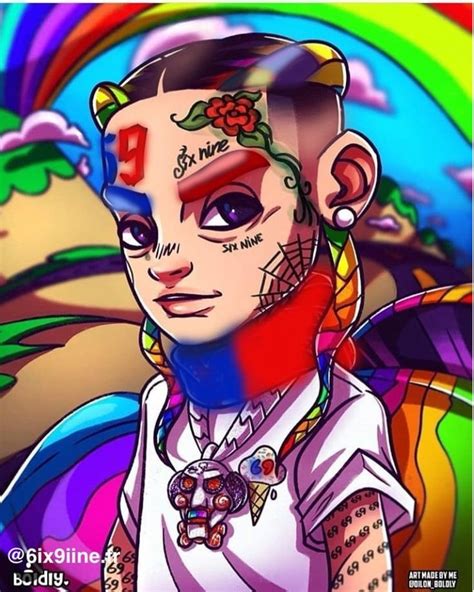 This Is A Drawing Done By Me Of Tekashi 6ix9ine Rapper Art Cartoon