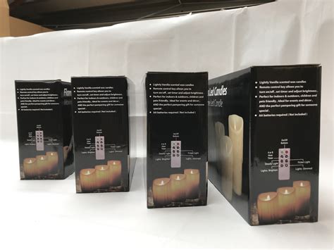 Flameless Led Candles Real Wax Battery Powered Flickering Pack Of 3