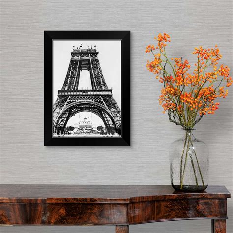 Eiffel Tower Construction Black Framed Wall Art Print Eiffel Tower