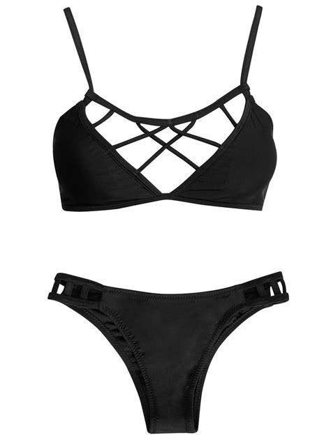 Pin By Mason Lam On Xenia Deli Strap Bikini Triangle Bikini Bottoms Black Swimwear Bikini