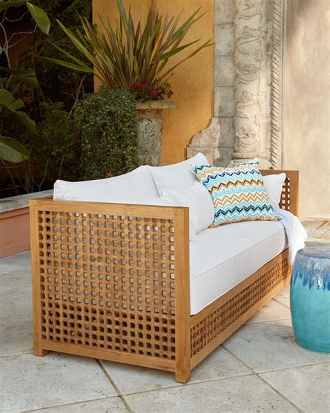 Open 10 am to 7pm. Moroccan Teak Outdoor Sofa Frame - Contemporary - Outdoor Sofas