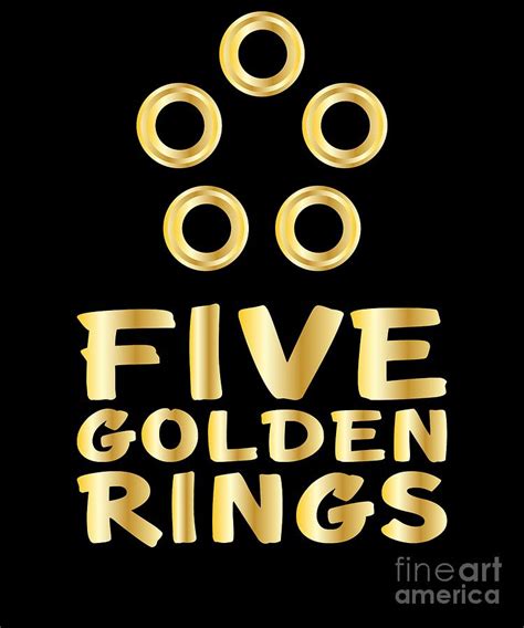 Five Golden Rings Song 12 Days Christmas Digital Art By Henry B Fine