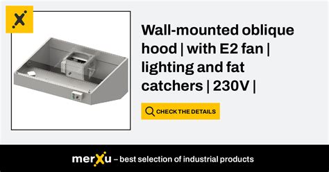 Wall Mounted Oblique Hood With E2 Fan Lighting And Fat Catchers