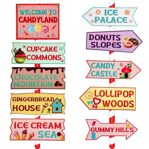 Buy Gejoy 20 Pieces Candyland Party Decorations Candy Land Party Sign