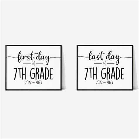 First Day Of School Sign First Day Of Seventh Grade Sign Etsy