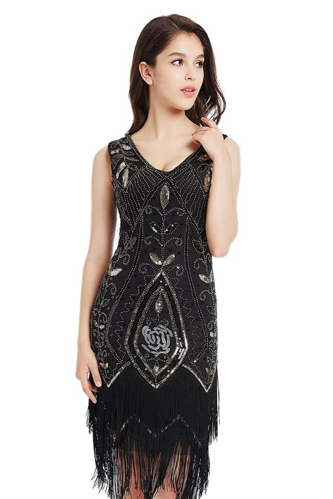 1920s great gatsby charleston party costume sequin tassel flapper dress gangster ladies 20 s