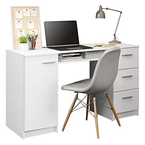 Reviews For Madesa Modern Office Desk With Storage Drawers 53 Inch