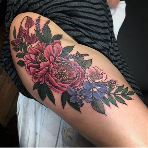 Pin By Regina K On Tattoos Floral Thigh Tattoos Tattoos Flower
