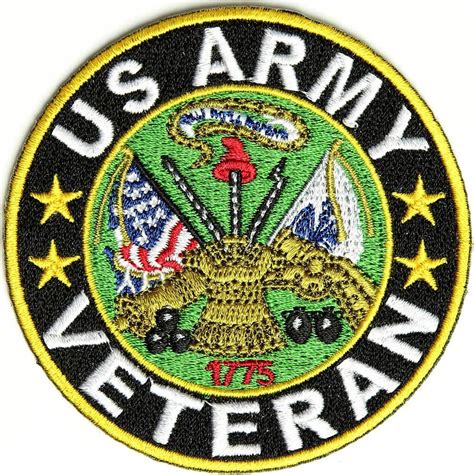 Veteran Us Army Patch Embroidered Iron On Or Sew 3x3 Inch