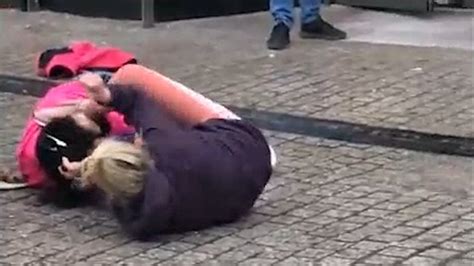 Two Women Get Into A Street Brawl Outside A Mcdonalds Metro Video