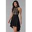 Black Lace Bodice High Low Party Dress  PromGirl