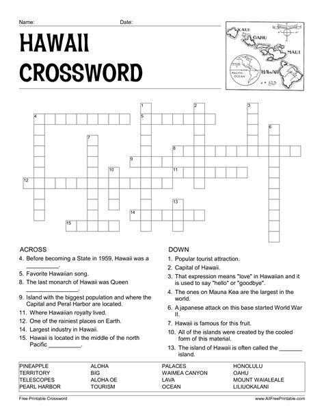 Learn about the state of hawaii with fun interactive games here on learning games for kids. Image result for hawaiian crossword | Crossword, Crossword ...