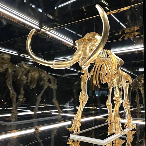 Damien Hirsts Gone But Not Forgotten A Gold Leaf Covered Mammoth