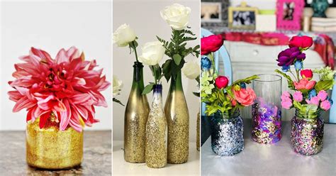 18 Homemade Diy Glitter Vases For Decoration ⋆ Bright Stuffs