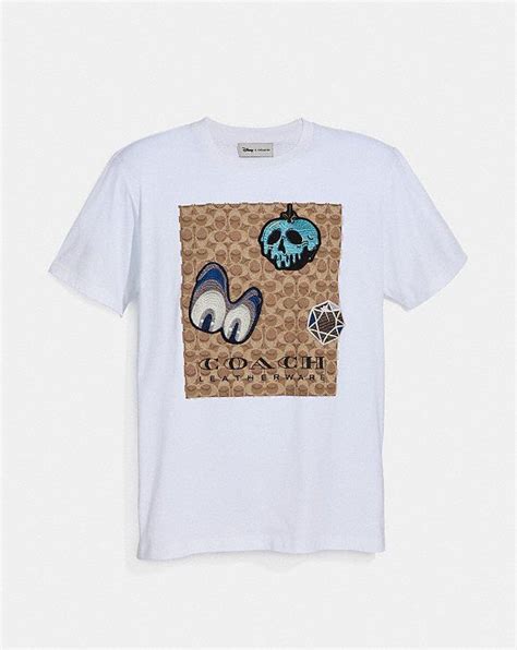Coach Disney X Coach Signature T Shirt With Patches Alternate View 1 Shirts T Shirt Coach Disney