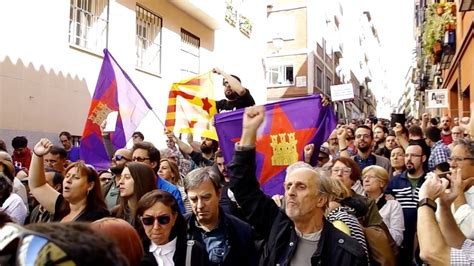 Hundreds Of Protesters Took To The Streets Of Madrid On Sunday In Support Of Catalonias