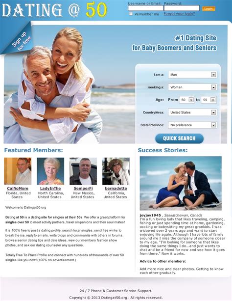 Seniorfriendsdate.com is a totally free dating platform for singles over 50. Dating At 50 - Datingat50.org | Top Dating Sites For Seniors