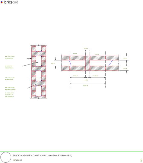 Brick Masonry Cavity Wall(Masonry Bonded). AIA CAD Details ...