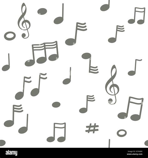 Seamless Pattern Vector Made With Musical Notes Drawn On A White