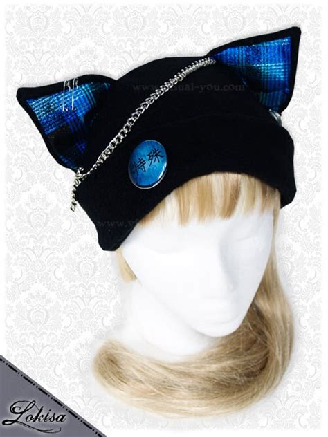 Cat Kitty Fleece Hat Anime Cosplay Punk Unique Angel Blue